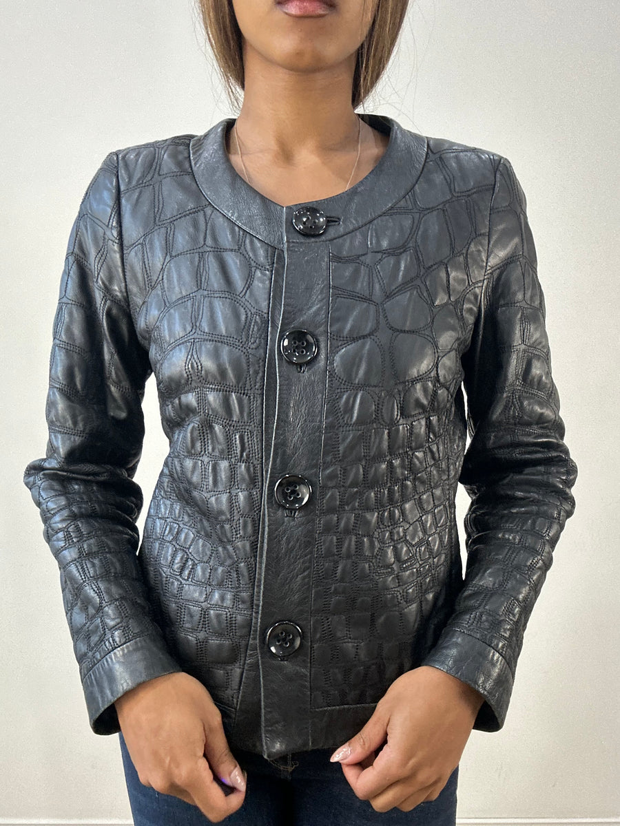 BEST PICKS | small black leather fitted jacket