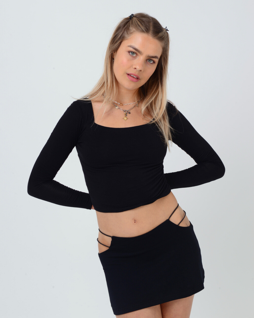 the long sleeve kaia in classic black