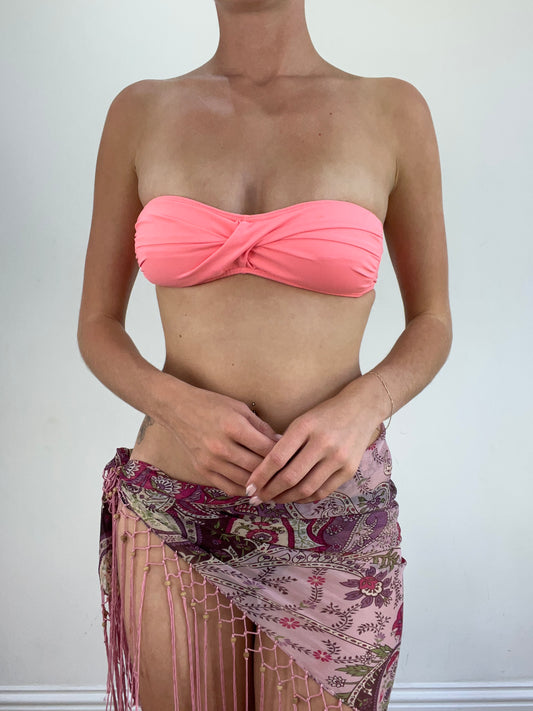 summer edit | small pink bandeau style bikini set