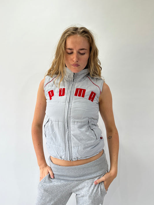 athleisure edit | small grey puma gilet puffer jacket