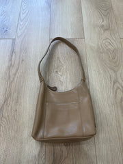 vintage edit: wedding guest | beige faux leather shoulder bag