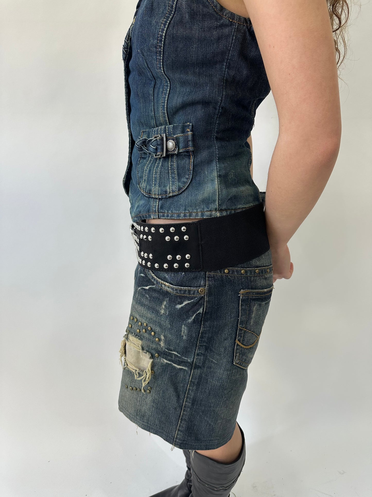 western edit | black and silver studded oversized belt