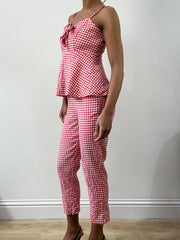 spring edit | small/medium red gingham jumpsuit