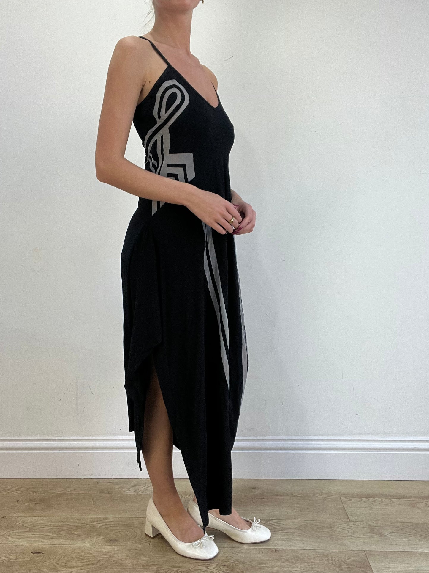vintage edit sixteen | medium black and grey maxi dress