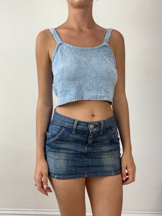 💻‼️ super cute blue fluffy knit cami