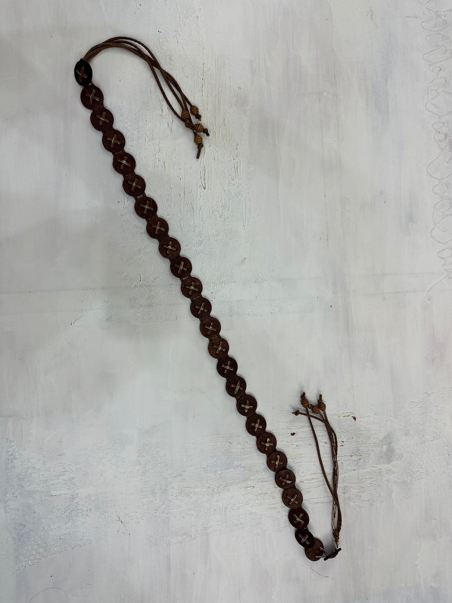 vintage edit: indie sleaze | brown belt with woven circle detail