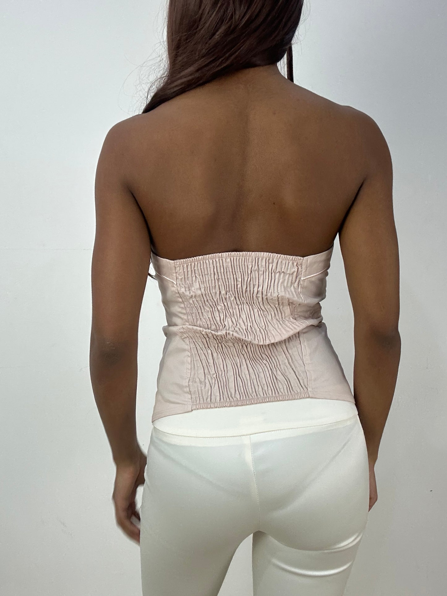 vintage edit thirty-three | small pink old bershka zip up corset top