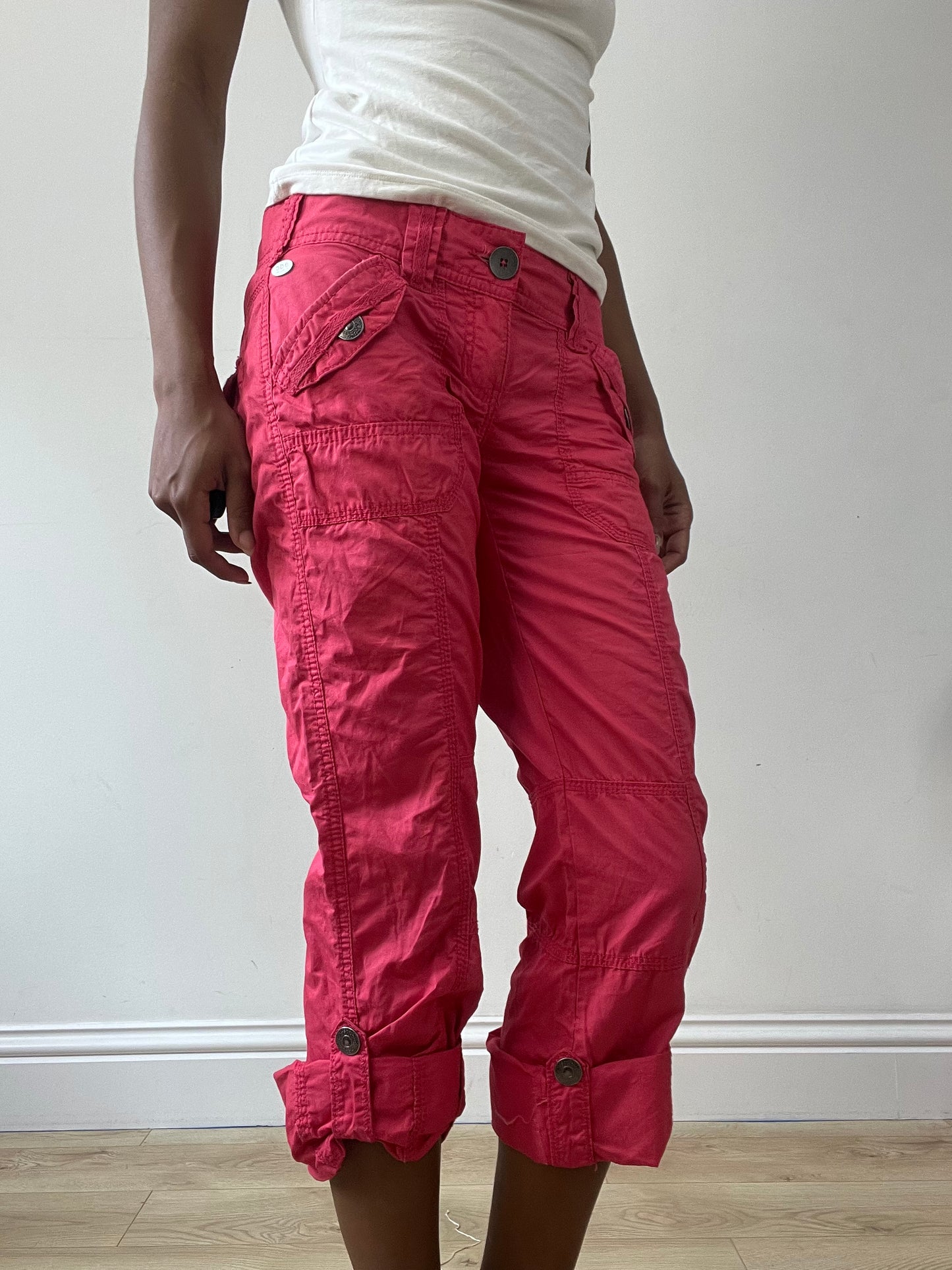 vintage edit thirty-one | medium coral pink cargo trousers