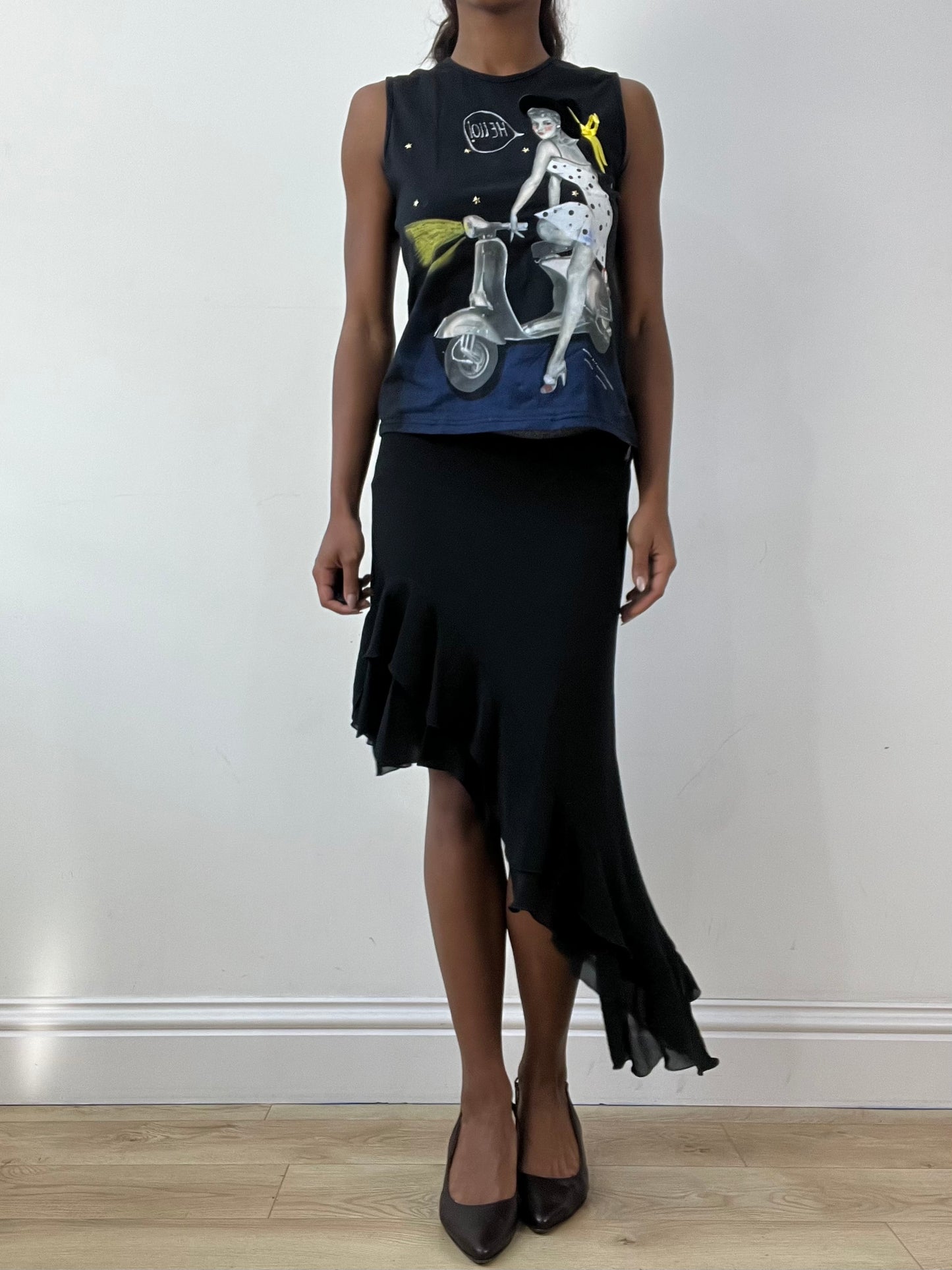 BEST PICKS | medium black mesh overlay midi skirt