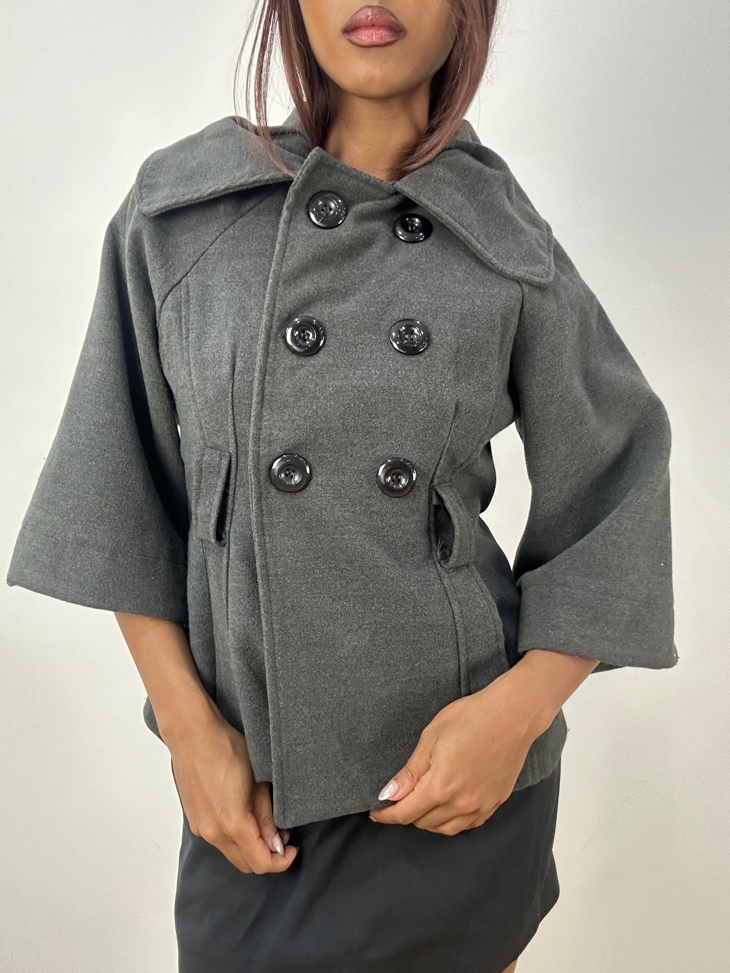 vintage edit thirty-three | small grey peacoat jacket