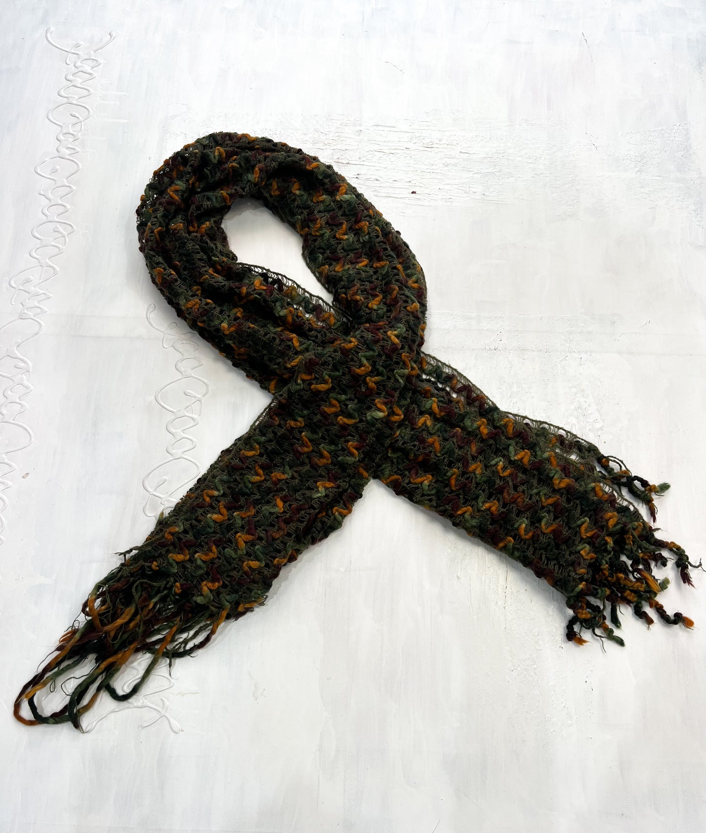 gilmore girls | green and orange knit scarf