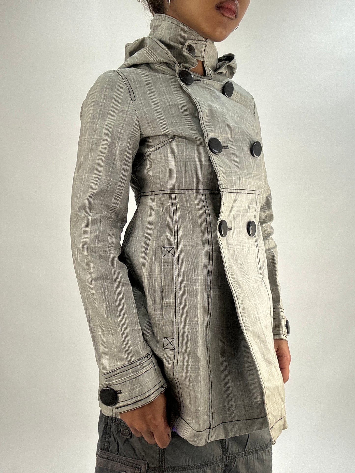 vintage edit thirty-five | small grey plaid trench coat