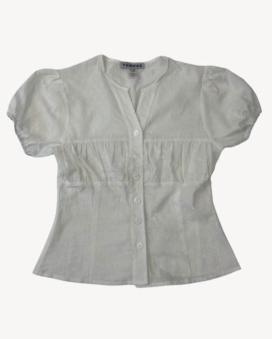 the darla shirt in dotted white