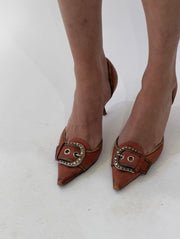 ⭐️devil wears prada | UK5.5 rosa prada Slingback e Buckle Heels