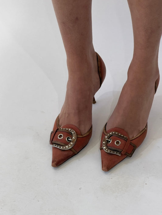 ⭐️devil wears prada | UK5.5 pink prada slingback buckle heels