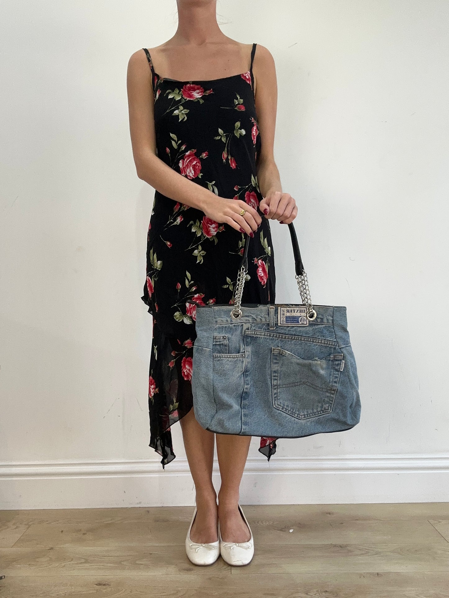 vintage edit sixteen | blue denim and silver handbag