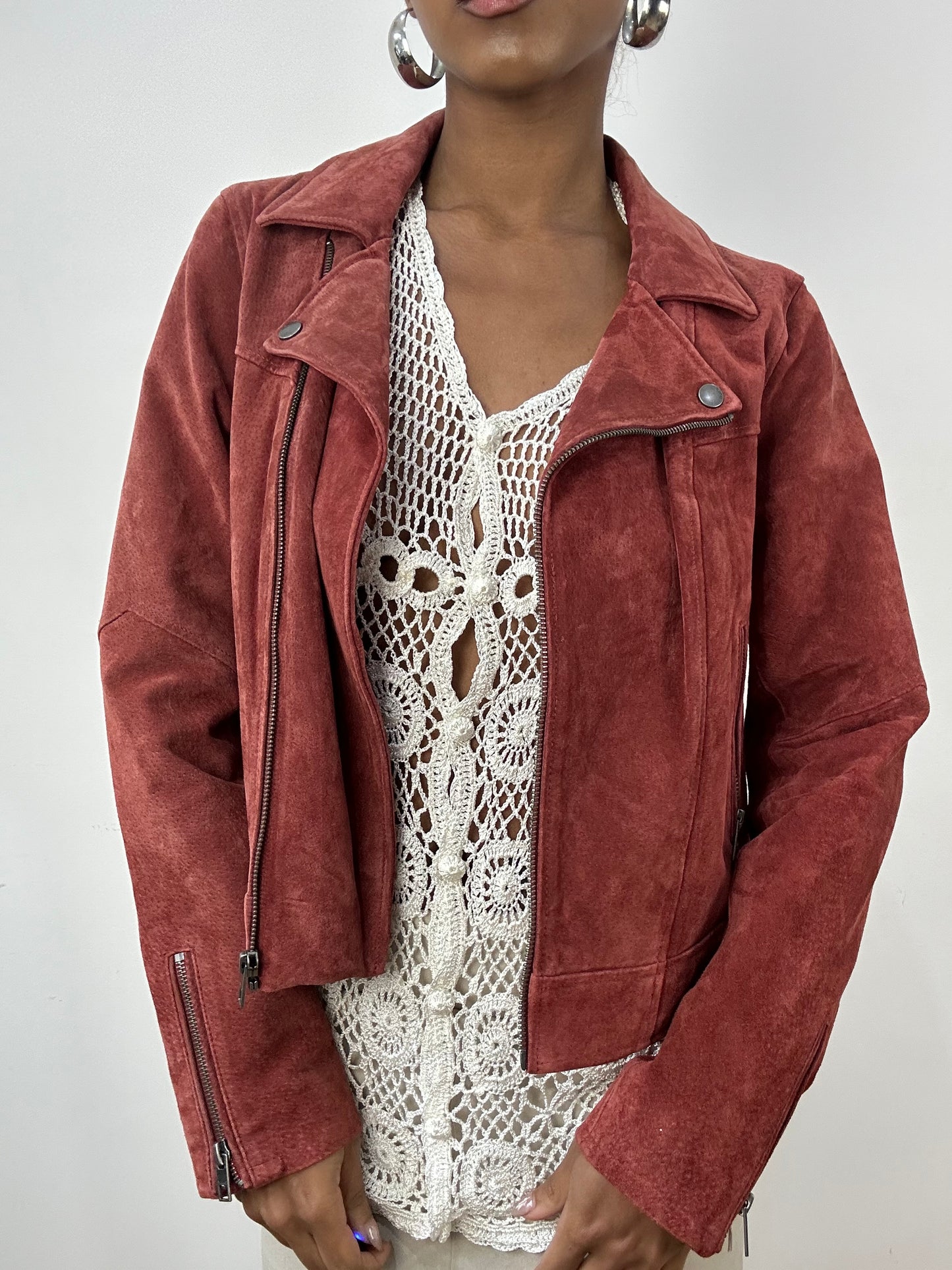 vintage edit: indie sleaze | small pink cropped leather jacket