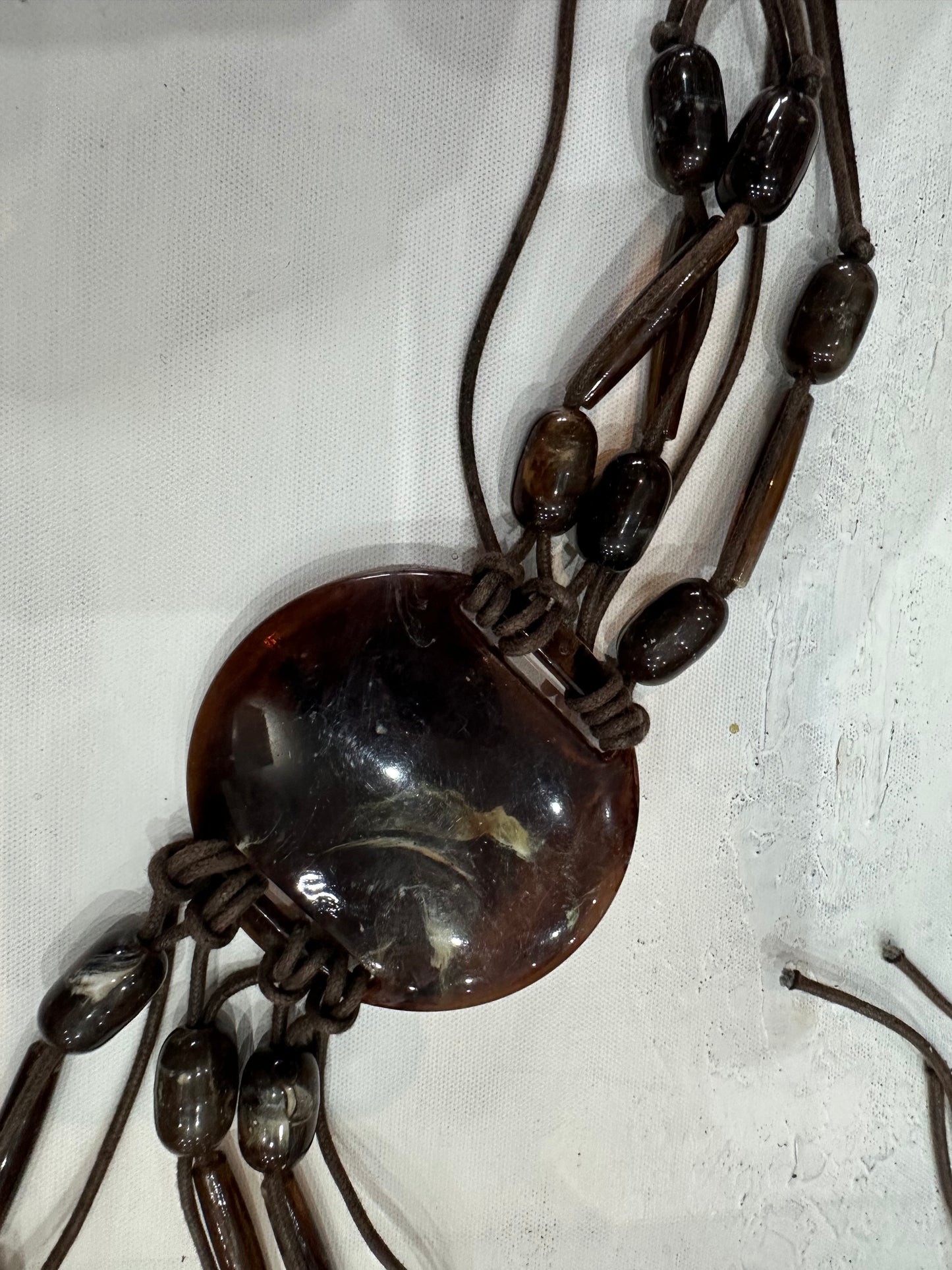vintage edit thirty-four | brown rope beaded shell belt