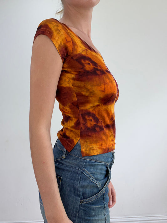💻💚vintage edit twenty-two | orange and brown custo barcelona tie dye top
