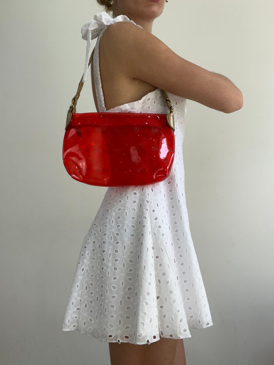 💻‼️ red clear shoulder bag