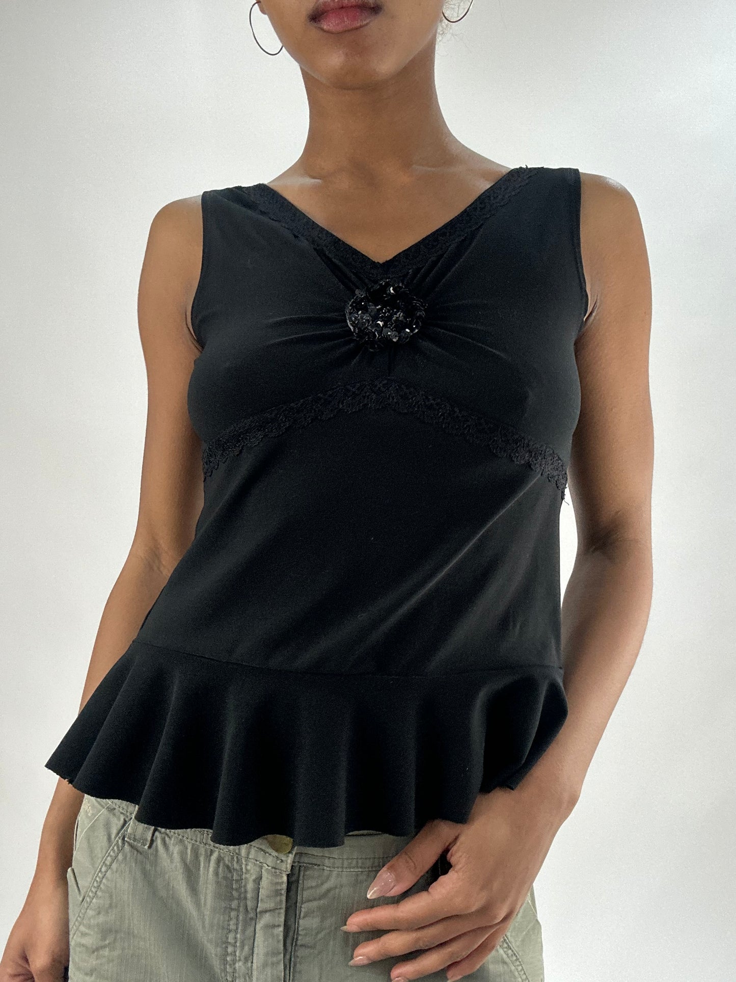 vintage edit thirty-five | small black flowy tank top