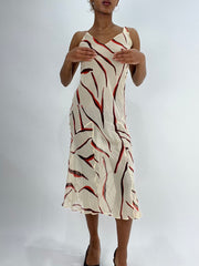 selección destacada | vestido midi con estampado de color negro beige pequeño