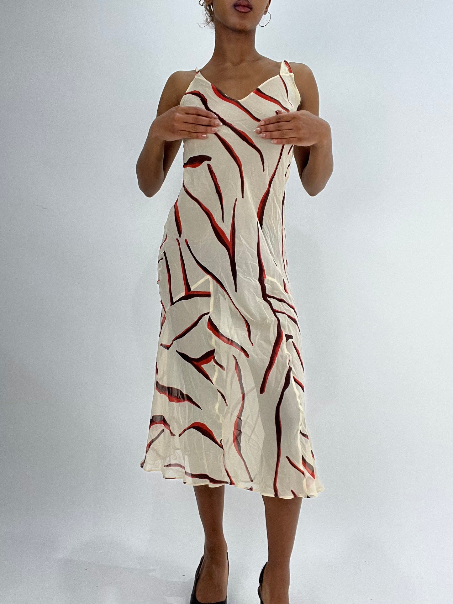 BEST PICKS | small beige sheer patterned midi dress