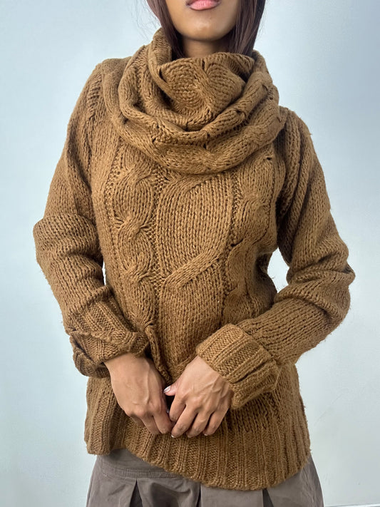 vintage edit thirty-three | medium brown cable knit jumper