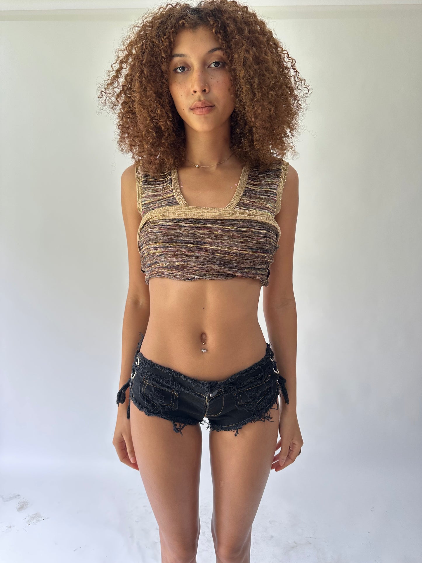festival drop | small black lace up denim micro shorts