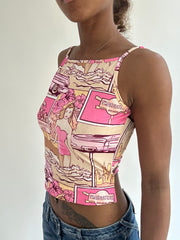 BEST PICKS | small pink graphic cropped cami top