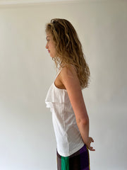 SATC drop | taille: M · couleur: blanc · article: haut · détails: volants + encolure + ligne
