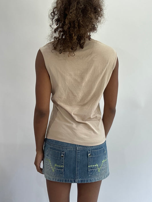 wag drop | small tan liu jo diamanté tank top