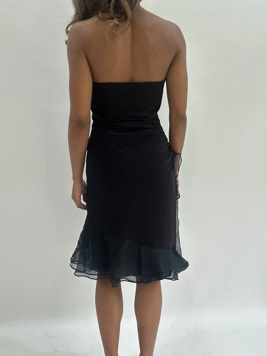 wedding guest drop | small black bandeau mini dress