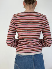 vintage edit fourteen | small pink and white striped jumper