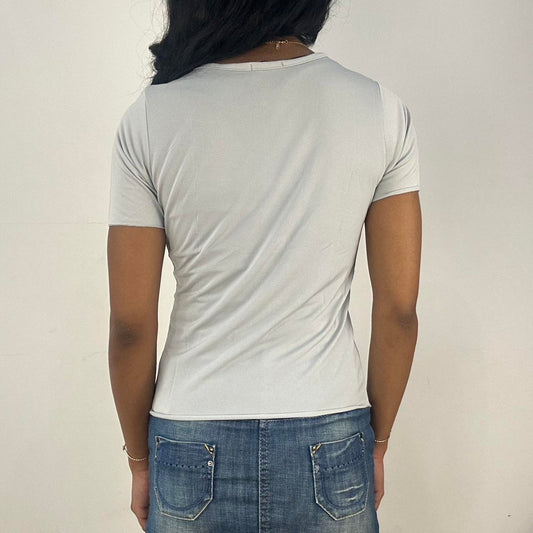 💻‼️ large light grey old topshop t-shirt with glitter logo