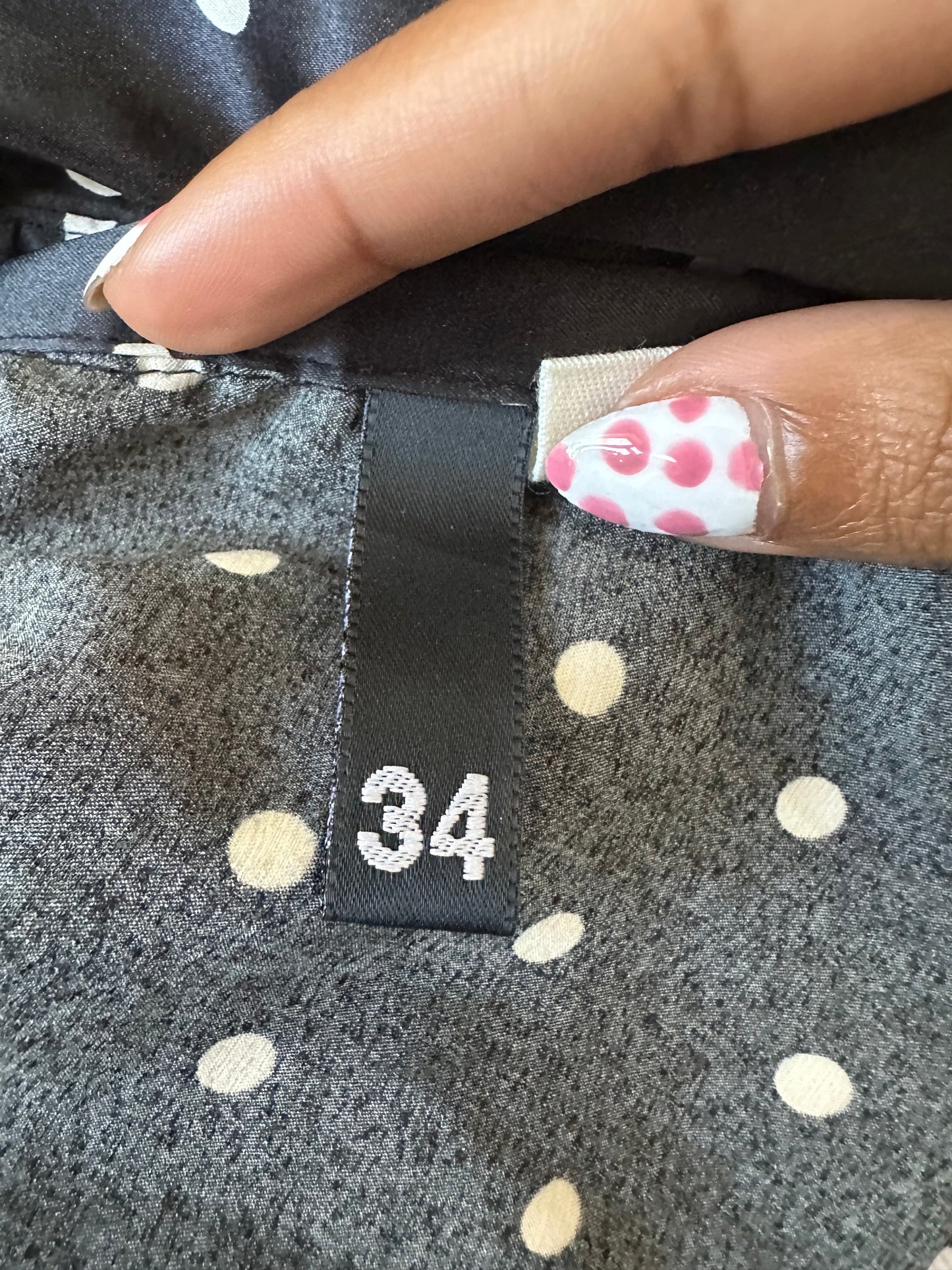 vintage edit twenty-seven | small black old h&m polka dot button up top