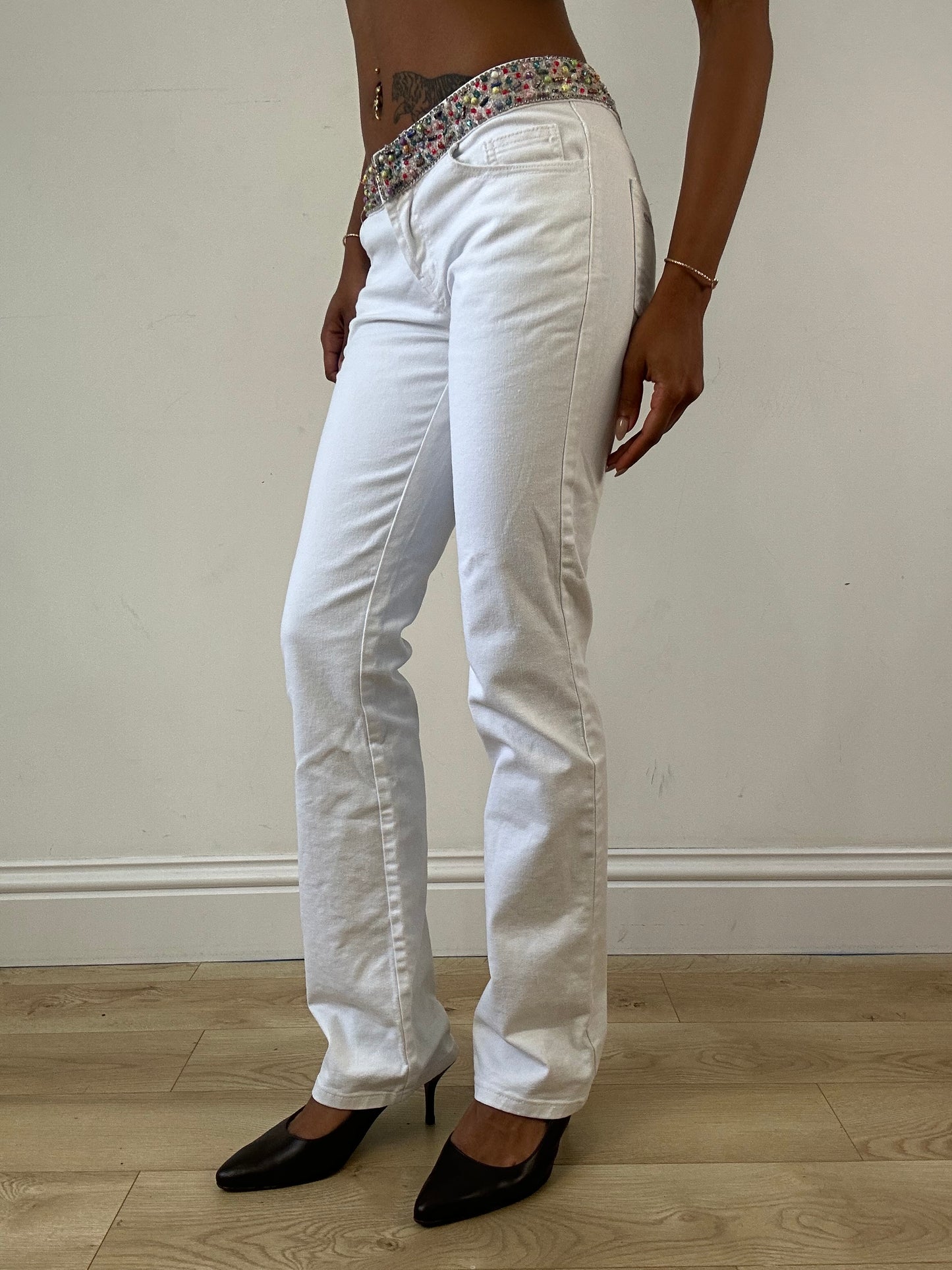 vintage edit twenty-one | small white rhinestone trousers and cropped jacket set