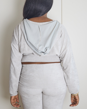sweat à capuche cosies en gris pierre de lune