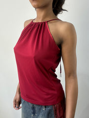 romantic grunge edit | small/medium red halterneck top