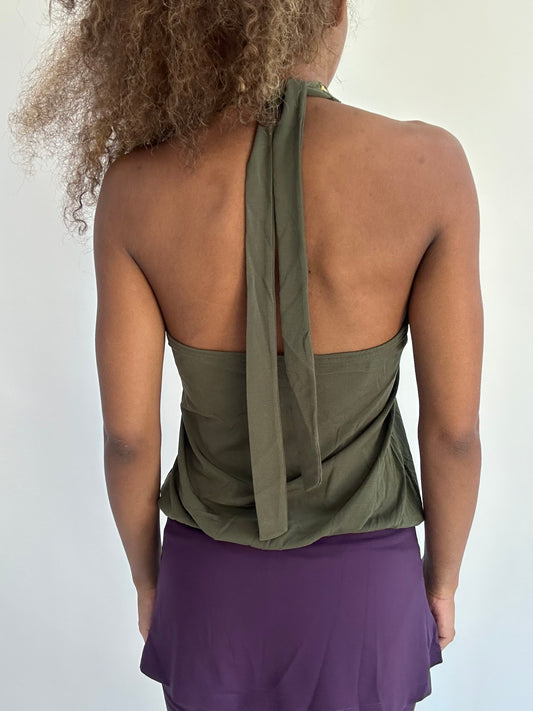 ‼️ | small green sequin halterneck top