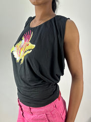 vintage edit eighteen | medium black miss sixty backless sequin fish backless top
