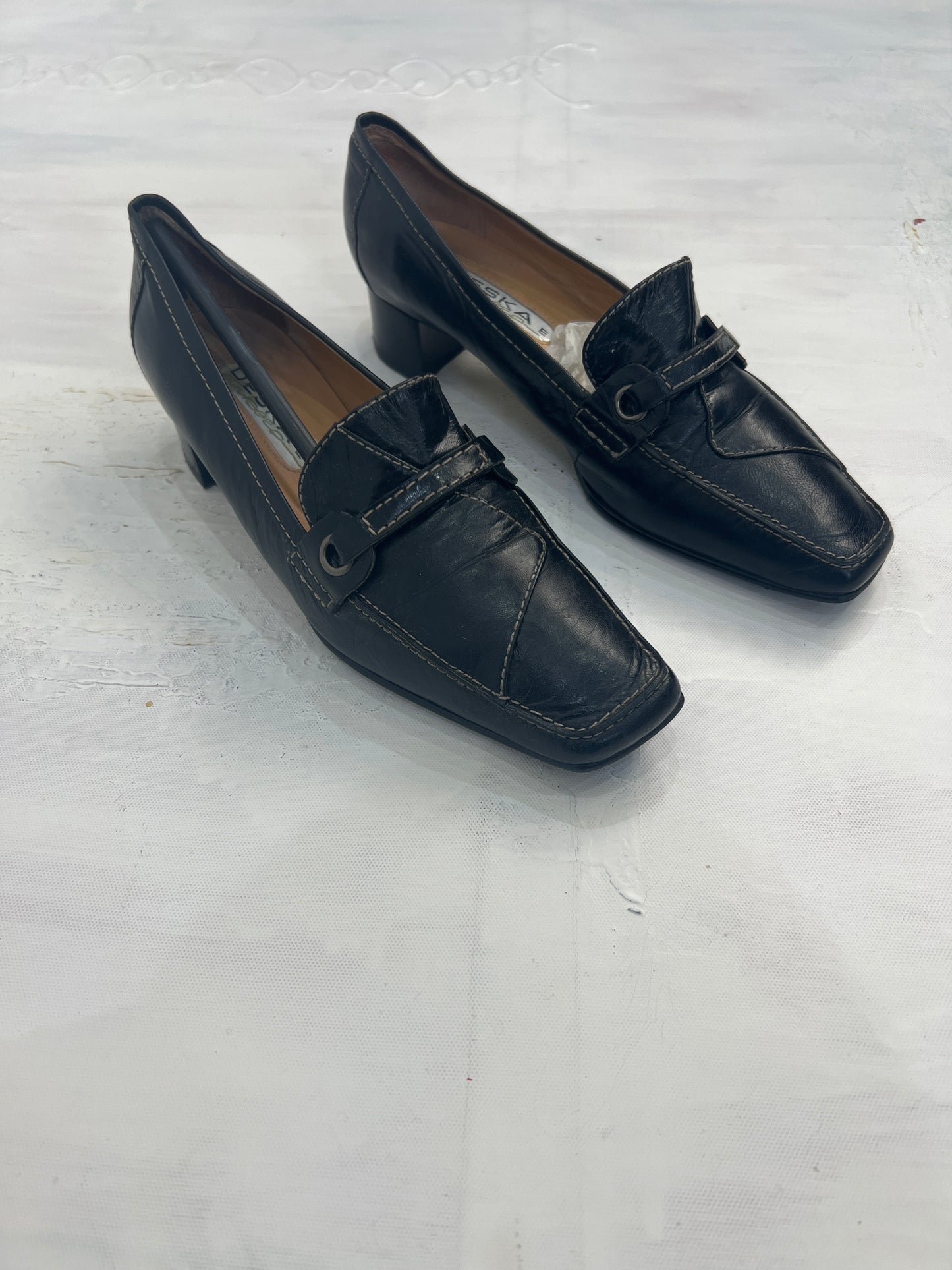 ⭐️ BEST PICKS | uk 5 black heeled loafers with contrast stitching