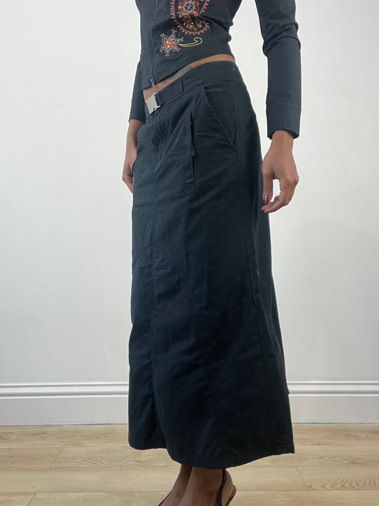 winter edit | small black esprit cargo style maxi skirt