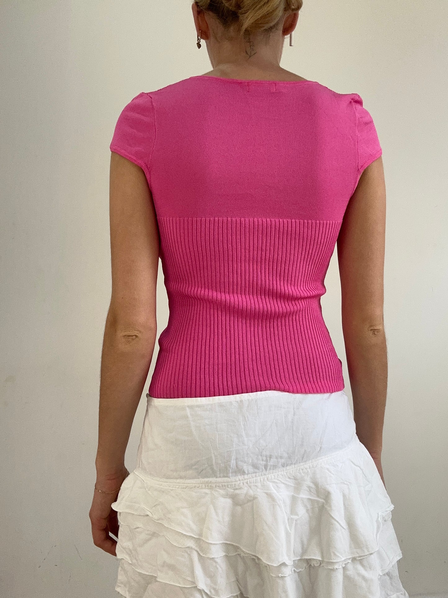 summer edit | medium pink miss sixty short sleeve top