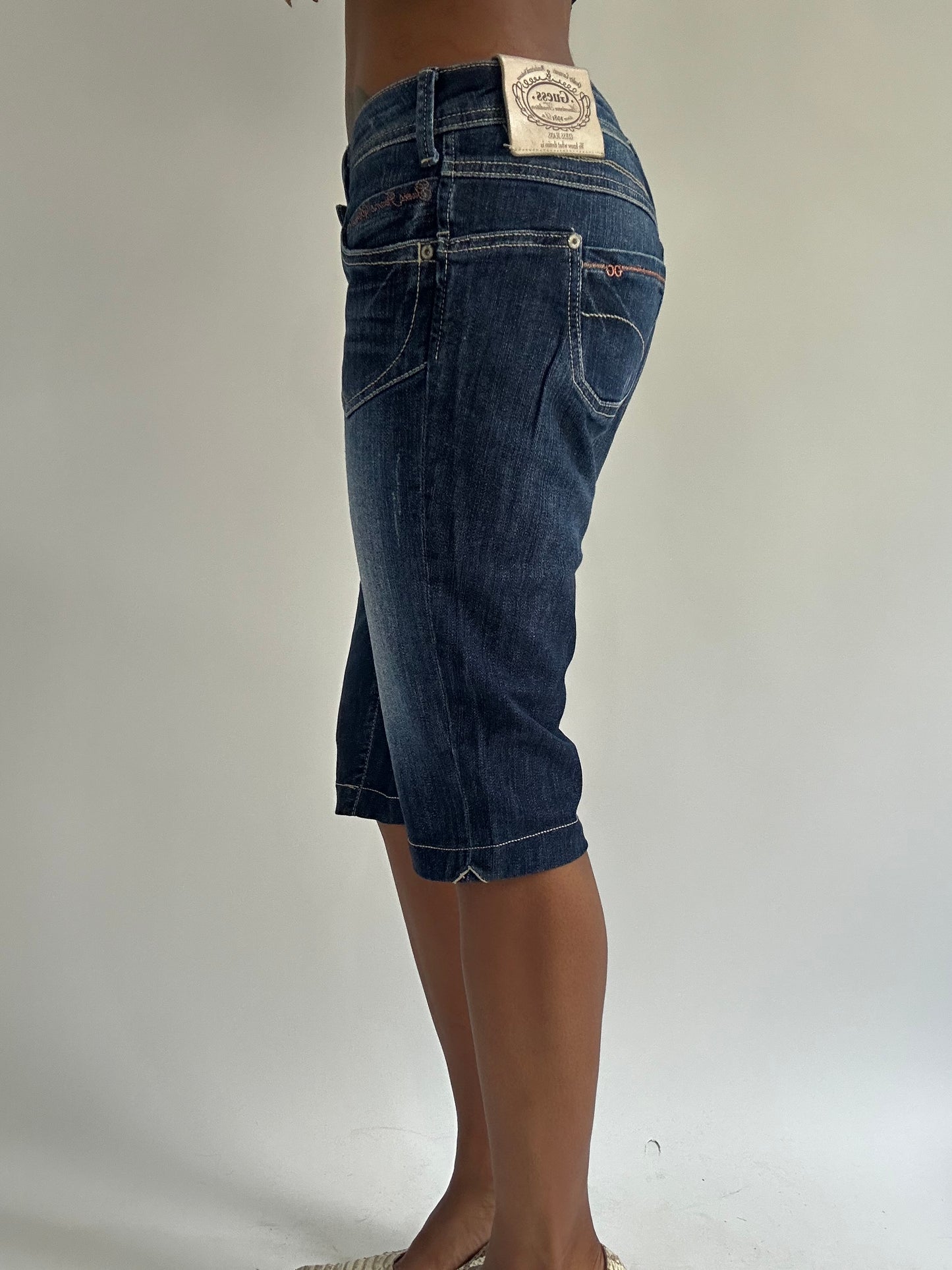 euro trash | small blue guess denim capris
