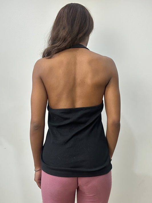 2016 edit | small/medium black halterneck tank top