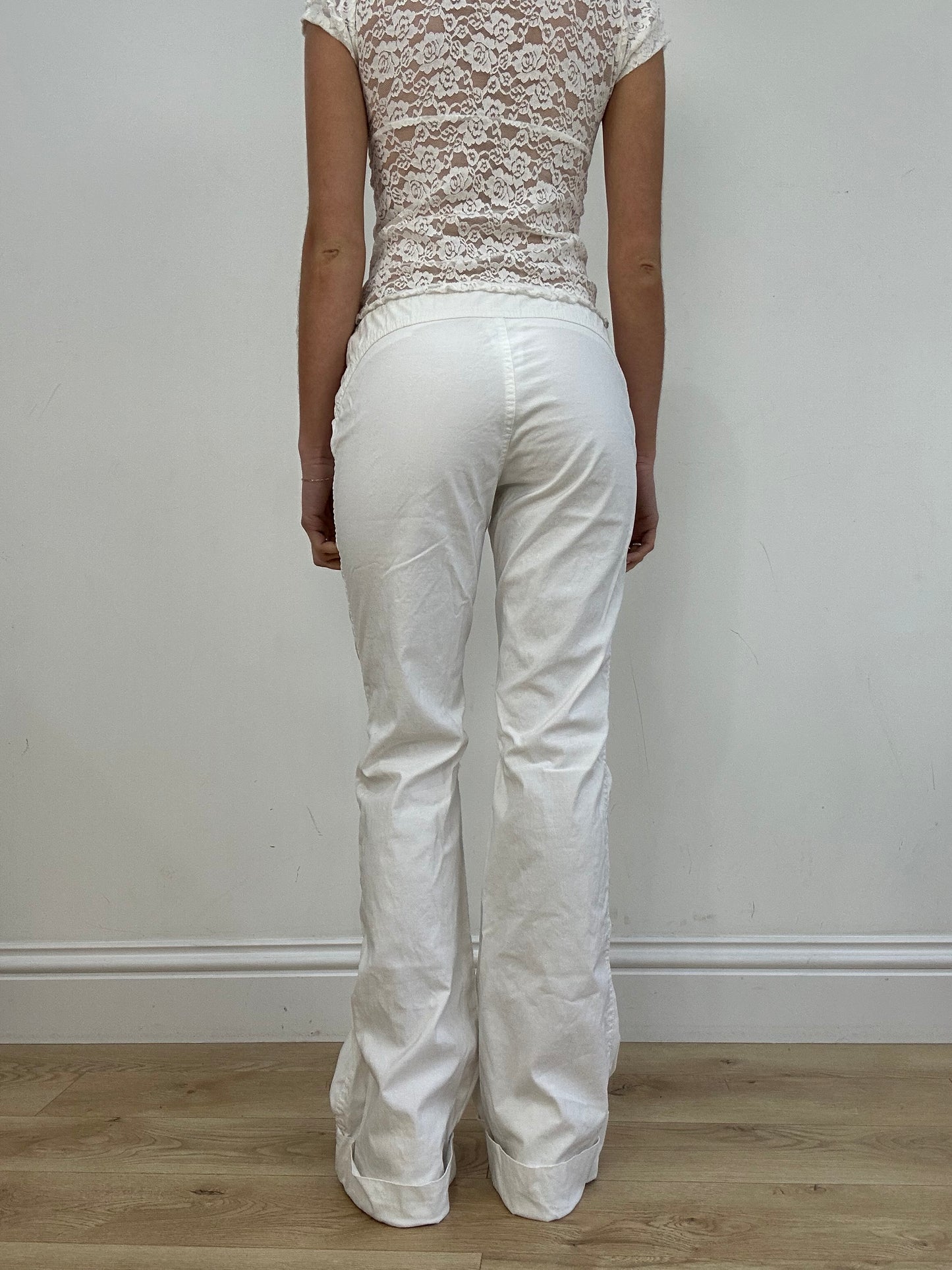 vintage edit seven | medium white morgan de toi flared trousers