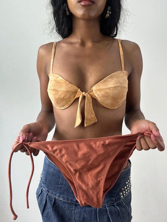 vintage edit: festival | medium tan bikini top and burnt orange paired bottoms