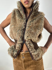 BEST PICKS | taille: M · couleur: marron · matière: fausse fourrure · article: gilet sans manches