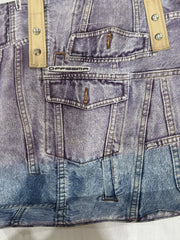 zara larsson drop | Púrpura e azul denim impressão ombro bolso